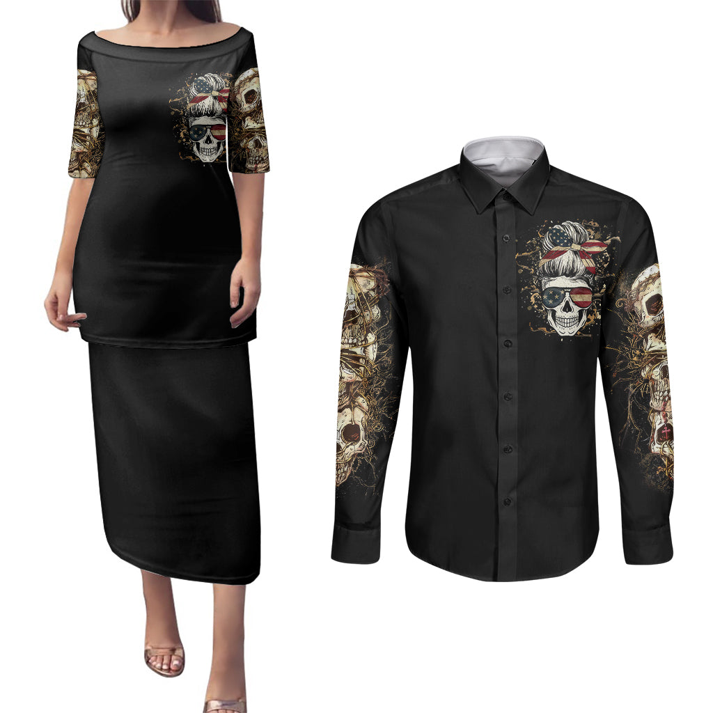 wire-skull-couples-matching-puletasi-dress-and-long-sleeve-button-shirts-stuck-between-idk-idc-and-idgaf