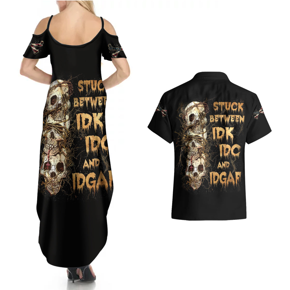 wire-skull-couples-matching-summer-maxi-dress-and-hawaiian-shirt-stuck-between-idk-idc-and-idgaf