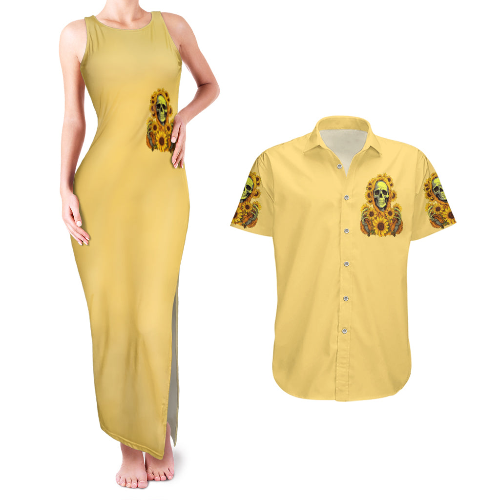 sunflower-skull-couples-matching-tank-maxi-dress-and-hawaiian-shirt-im-blunt-because-god-rolled-me-that-way