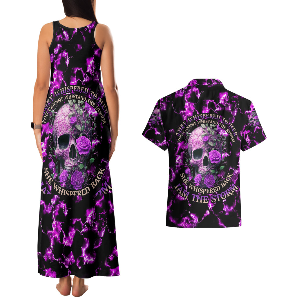 rose-skull-couples-matching-tank-maxi-dress-and-hawaiian-shirt-she-whispered-back-i-am-the-storm
