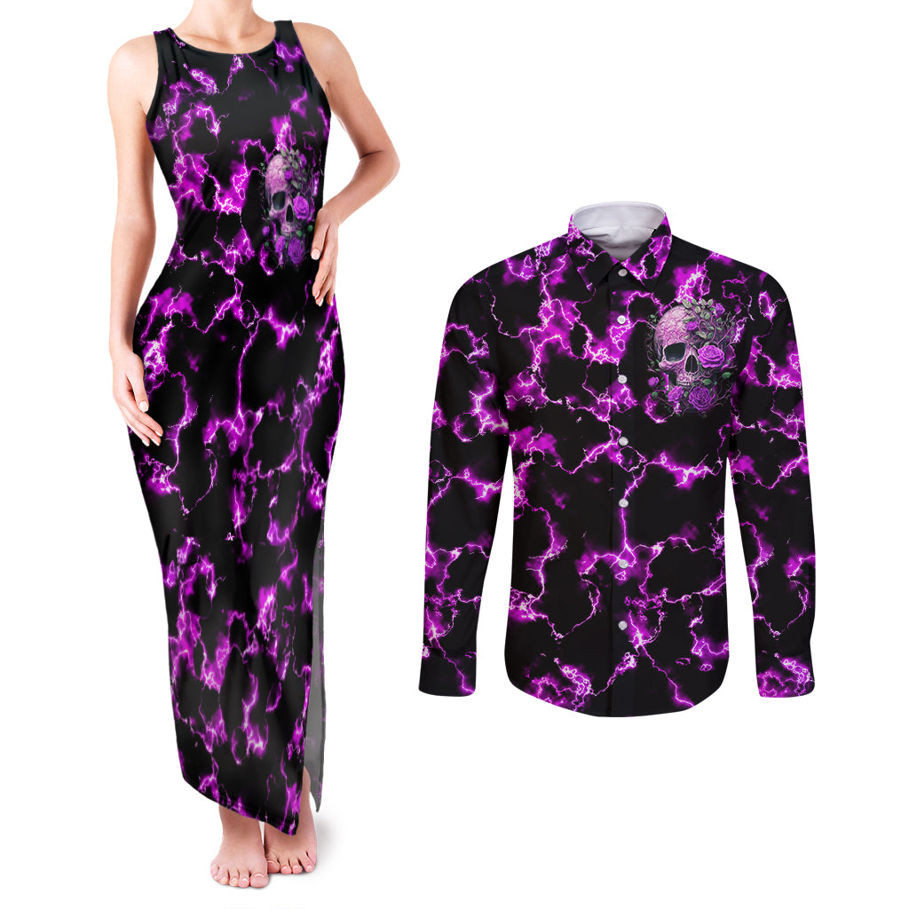 rose-skull-couples-matching-tank-maxi-dress-and-long-sleeve-button-shirts-she-whispered-back-i-am-the-storm