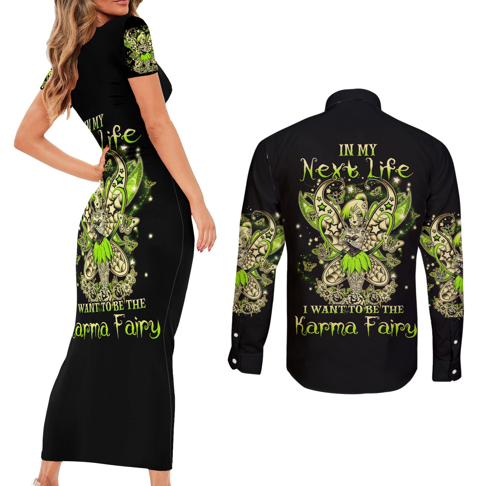 tinker-fairy-skull-couples-matching-short-sleeve-bodycon-dress-and-long-sleeve-button-shirts-my-next-life-i-want-to-be-karma-fairy