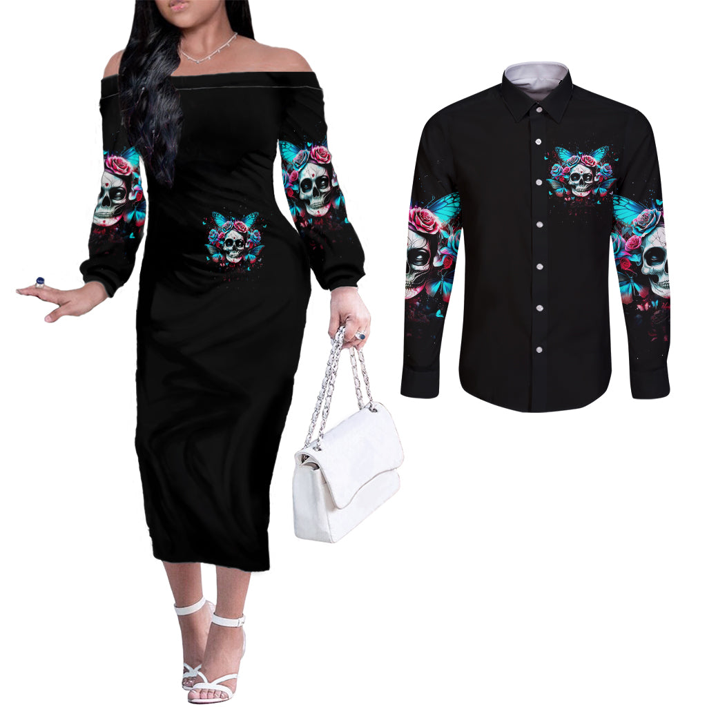 butterfly-skull-couples-matching-off-the-shoulder-long-sleeve-dress-and-long-sleeve-button-shirts-yes-im-bitch-but-not-your