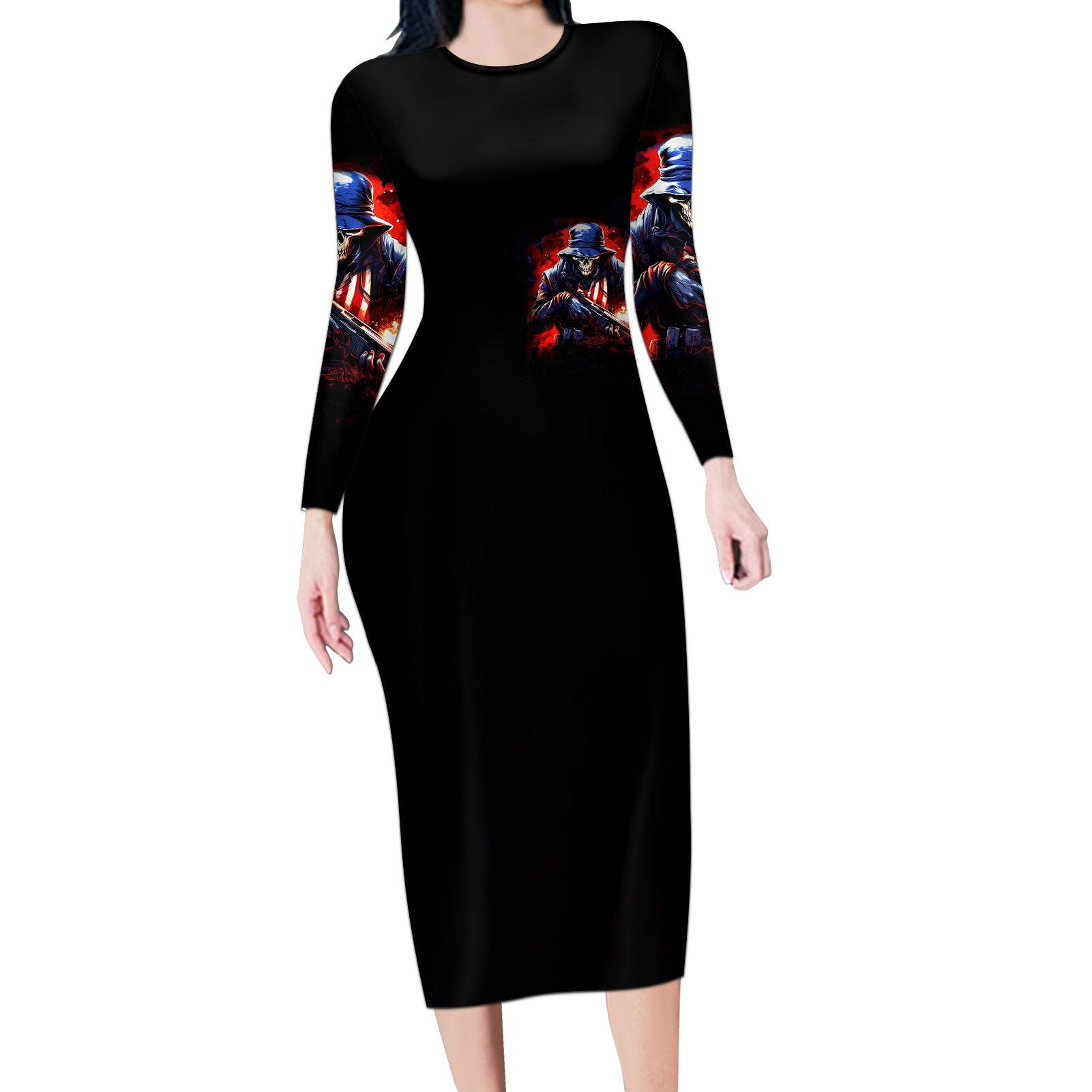 soldier-skull-long-sleeve-bodycon-dress-your-first-mistake-was-thinking-i-was-one-of-the-sheep