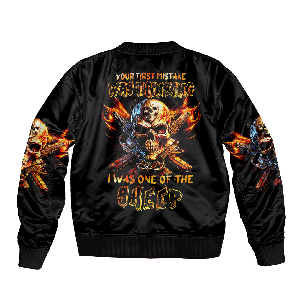 fire-gun-skull-sleeve-zip-bomber-jacket-your-first-mistake-was-thinking-i-was-one-of-the-sheep