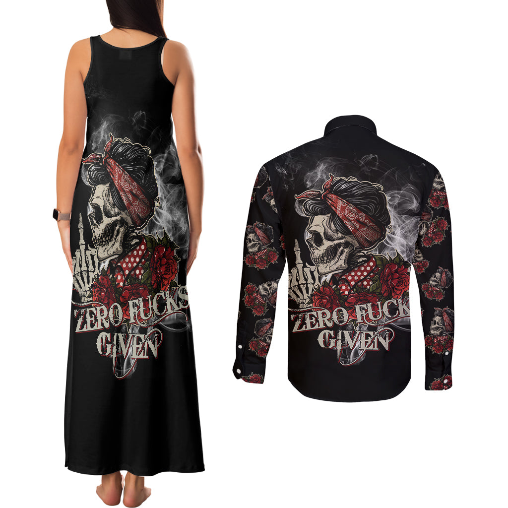 girl-skull-couples-matching-tank-maxi-dress-and-long-sleeve-button-shirts-zero-fucking-given