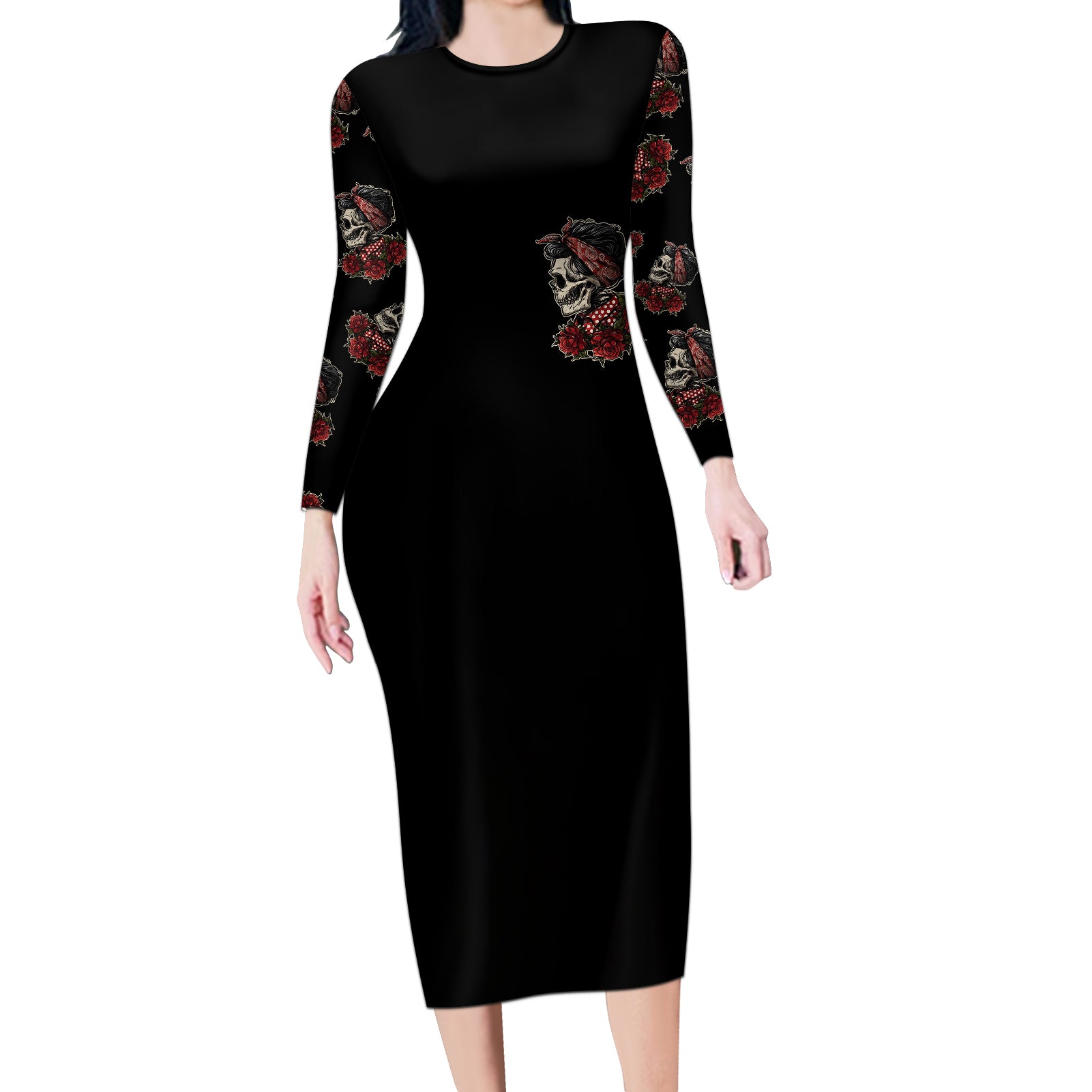 girl-skull-long-sleeve-bodycon-dress-zero-fucking-given