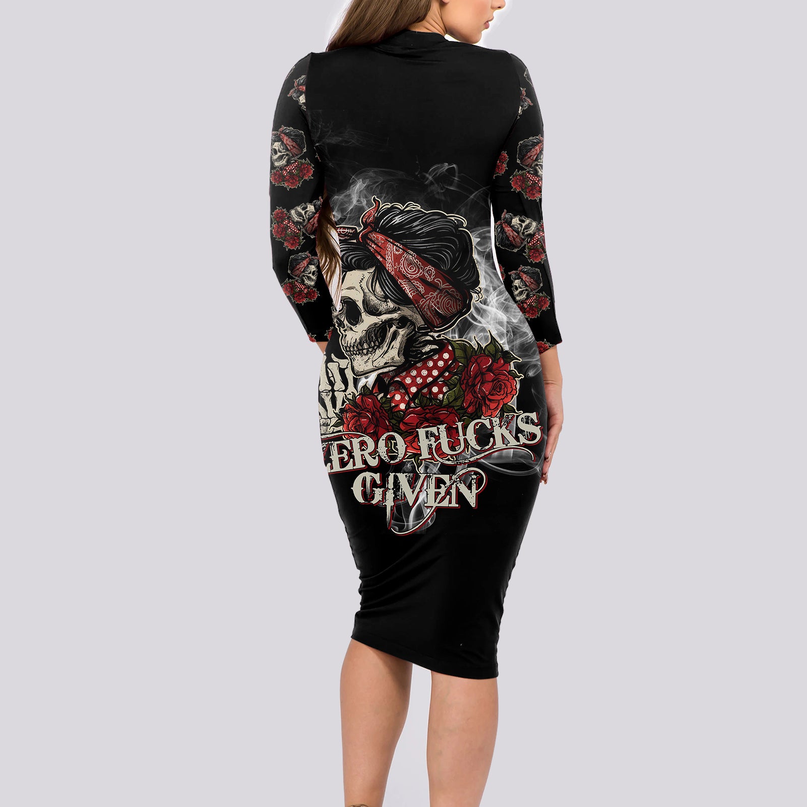 girl-skull-long-sleeve-bodycon-dress-zero-fucking-given