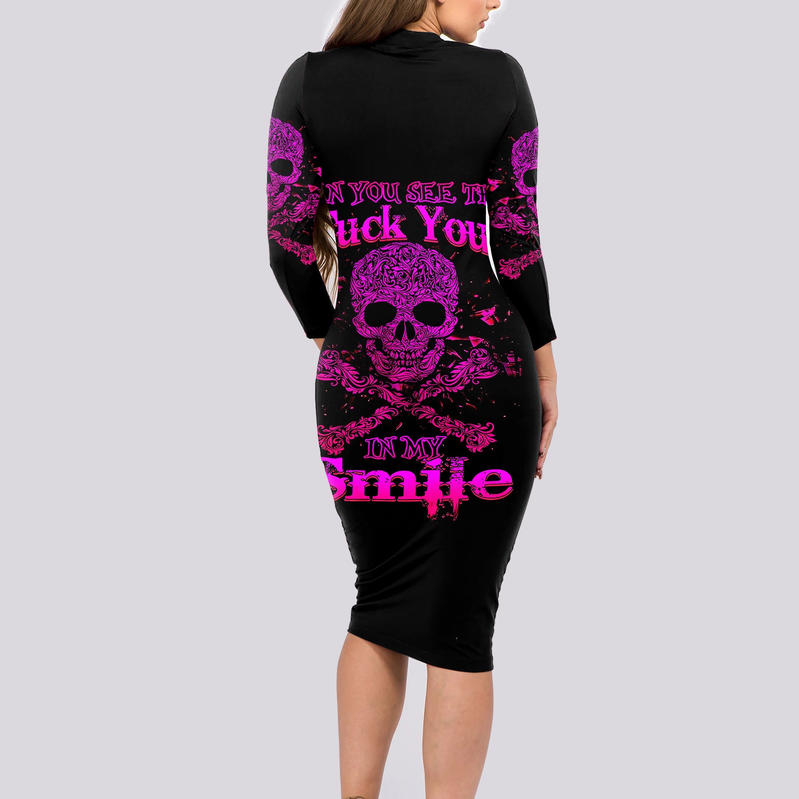flower-skull-long-sleeve-bodycon-dress-can-you-see-the-fuck-you-in-my-smile