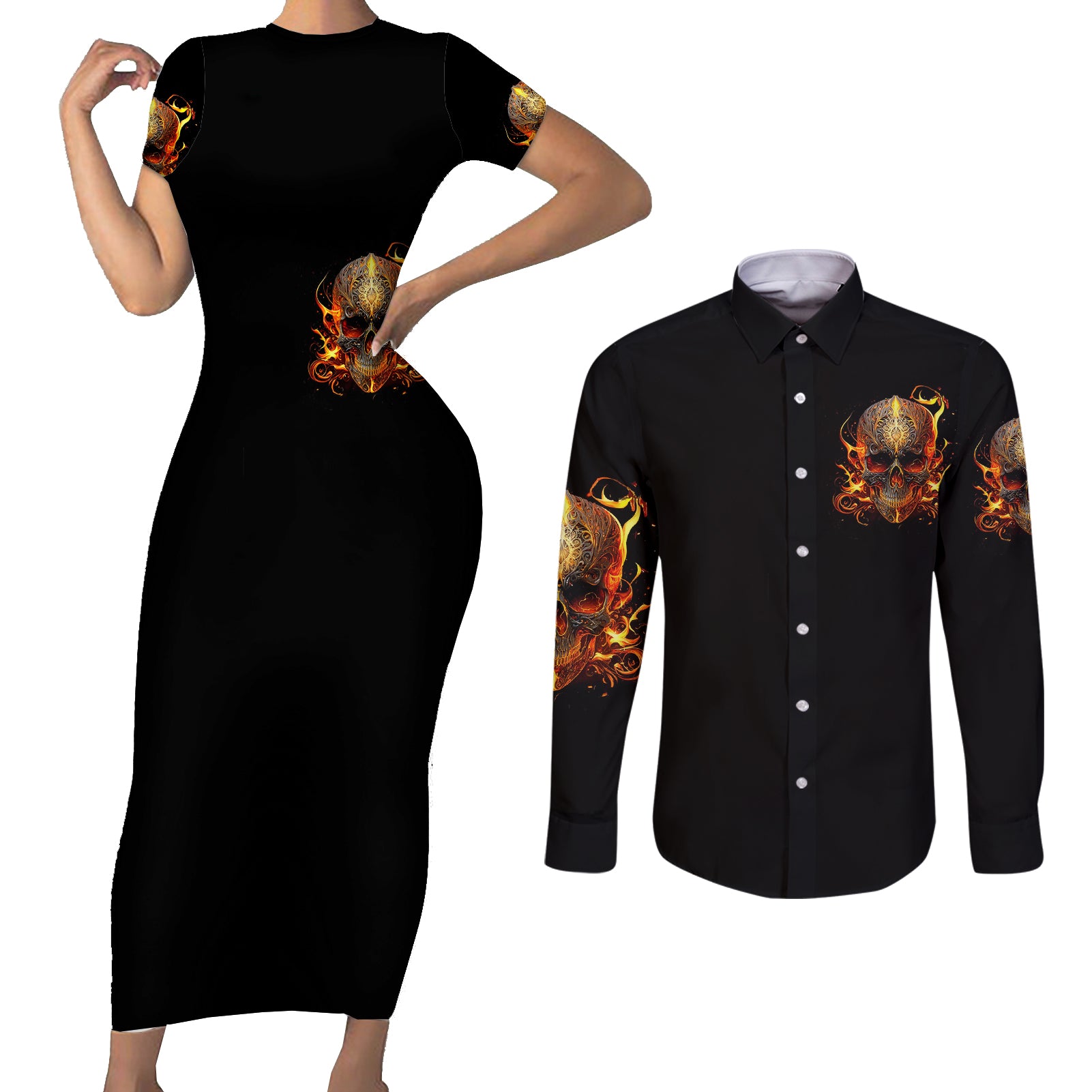 fire-skull-couples-matching-short-sleeve-bodycon-dress-and-long-sleeve-button-shirts-did-i-piss-you-off-thats-great-at-least-im-doing-something-right