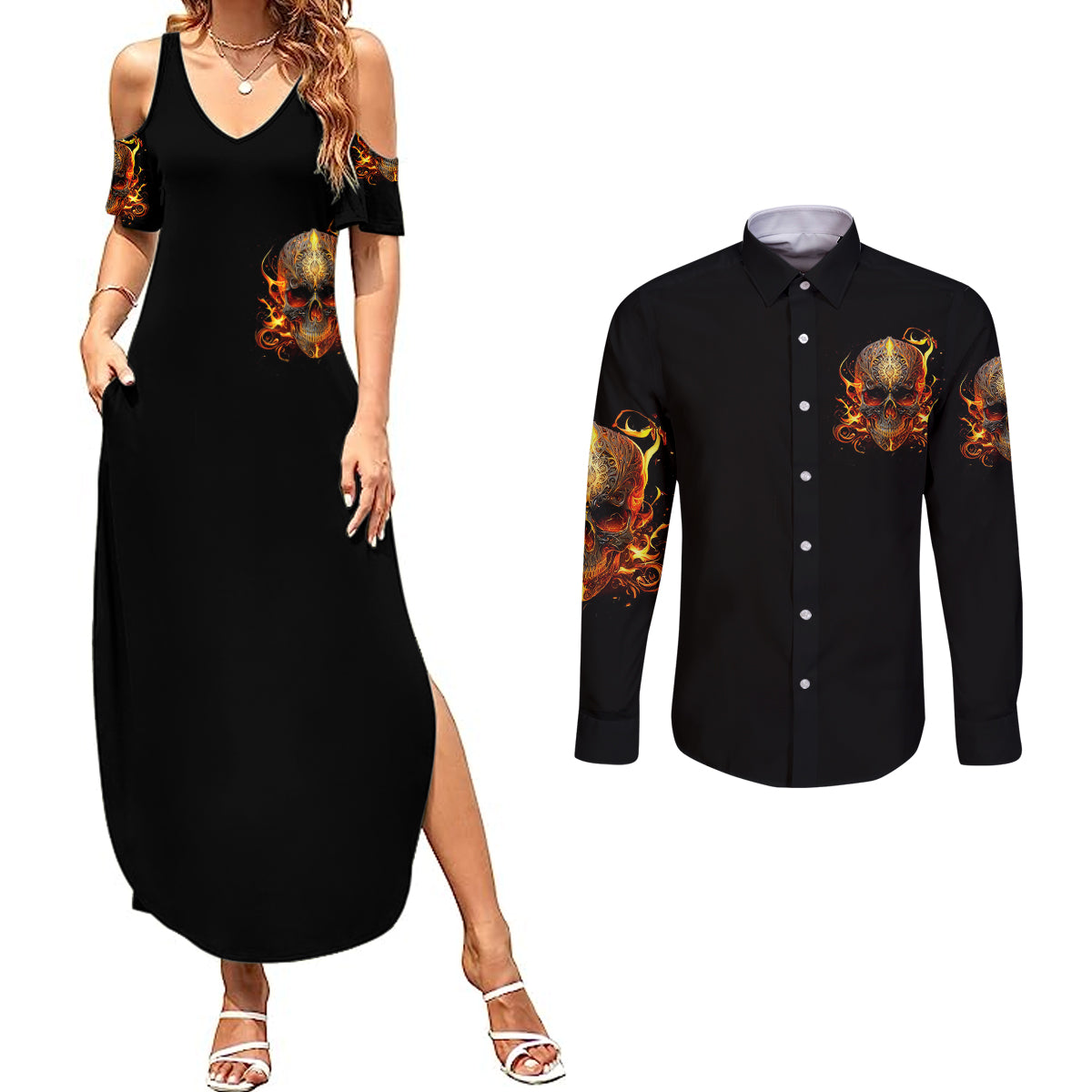 fire-skull-couples-matching-summer-maxi-dress-and-long-sleeve-button-shirts-did-i-piss-you-off-thats-great-at-least-im-doing-something-right