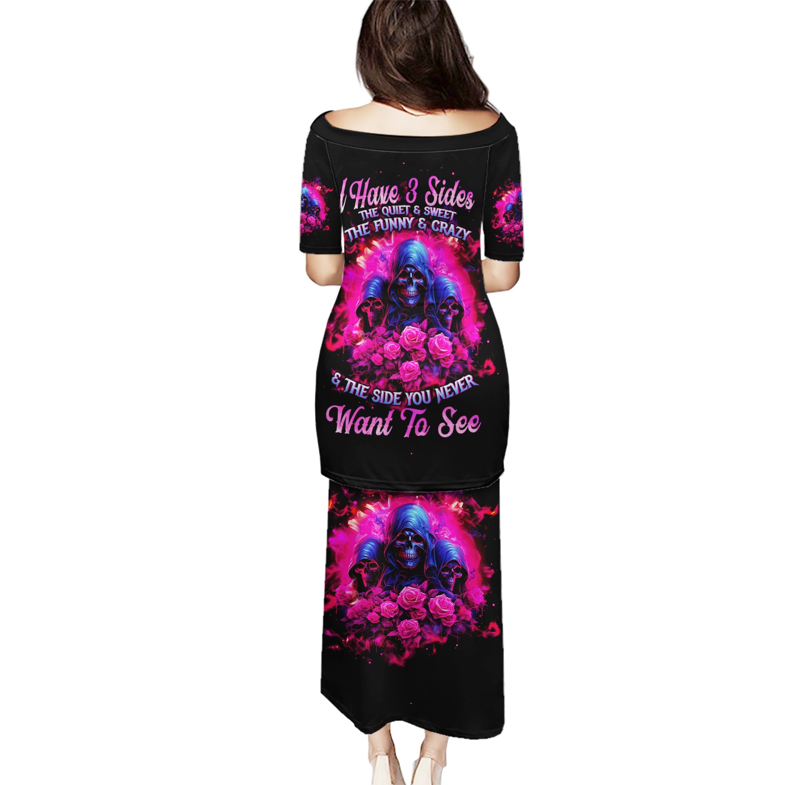 Rose Skull Puletasi I Have 3 Sides And You Never Want To See