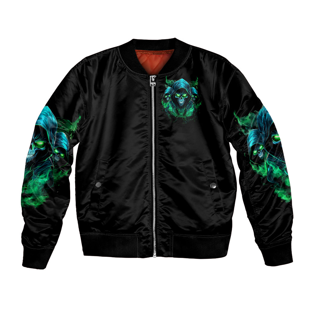 Flame Skull Bomber Jacket I Don't Stop When I Tired I Stop When I Fucking Done