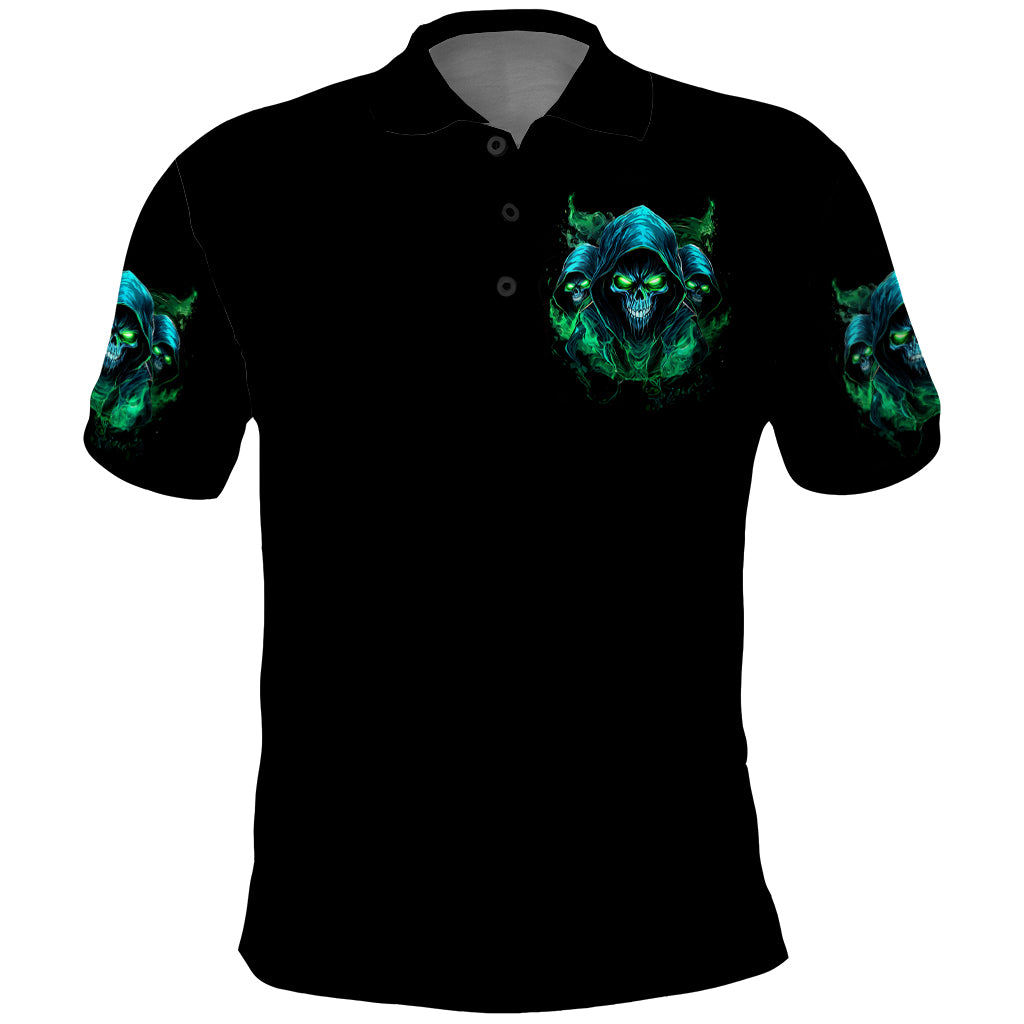 Flame Skull Polo Shirt I Don't Stop When I Tired I Stop When I Fucking Done