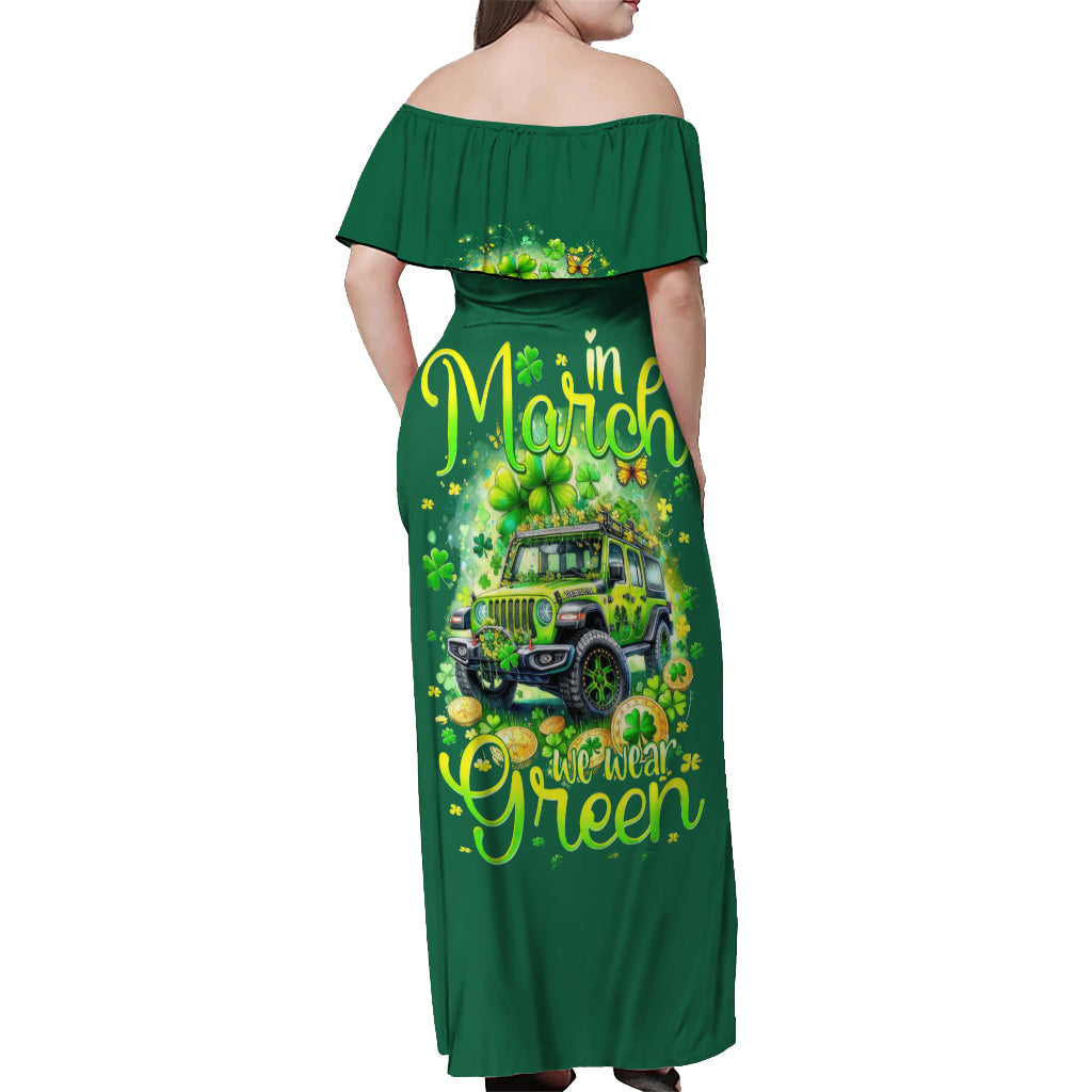 Irsh Jeep Off Shoulder Maxi Dress In March We Wear Green