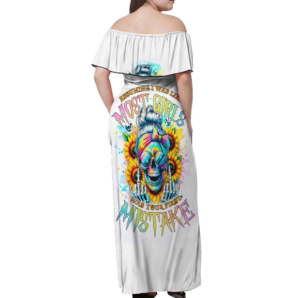 Skull Girl Off Shoulder Maxi Dress Assuming I Was Like Most Girls Was Your First Mistake