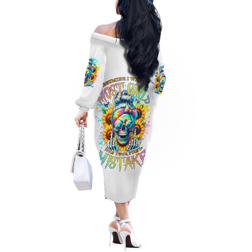 Skull Girl Off The Shoulder Long Sleeve Dress Assuming I Was Like Most Girls Was Your First Mistake