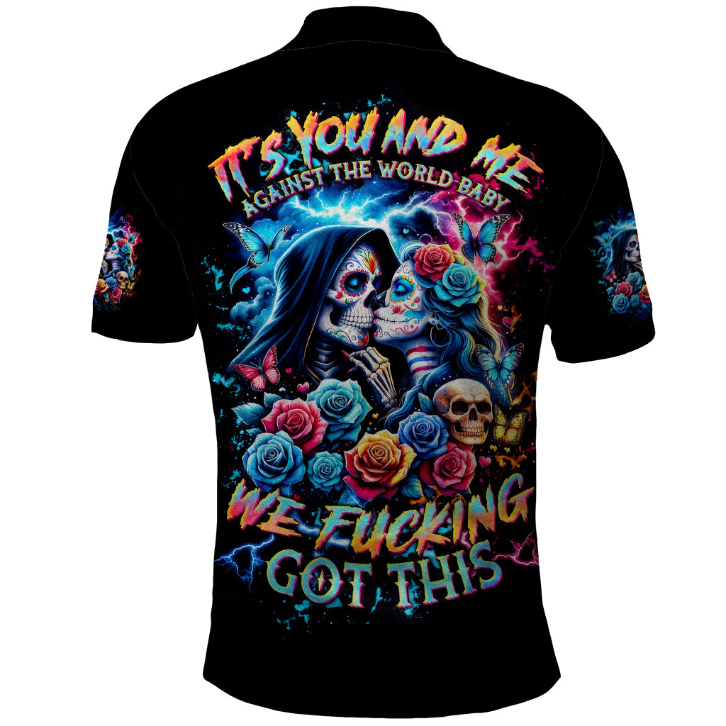 Couple Skull Polo Shirt It't You And Me Against The World Baby