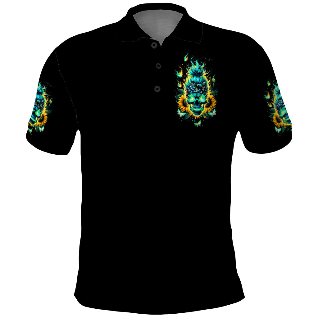Flame Skull Polo Shirt The Good Girl In Me Got Tired Of The Bullshit