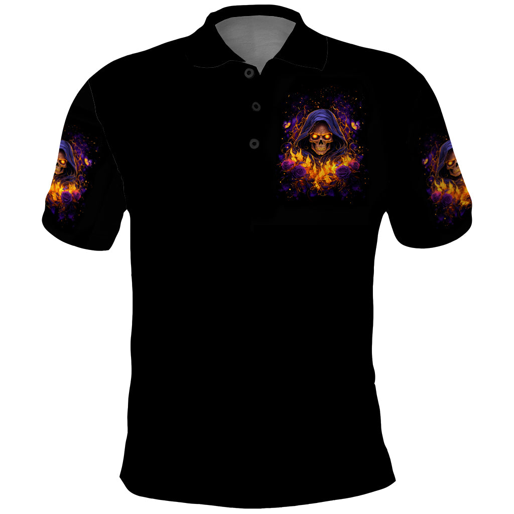 Flame Skull Polo Shirt I Talk I Smite But Be Careful When I Silent