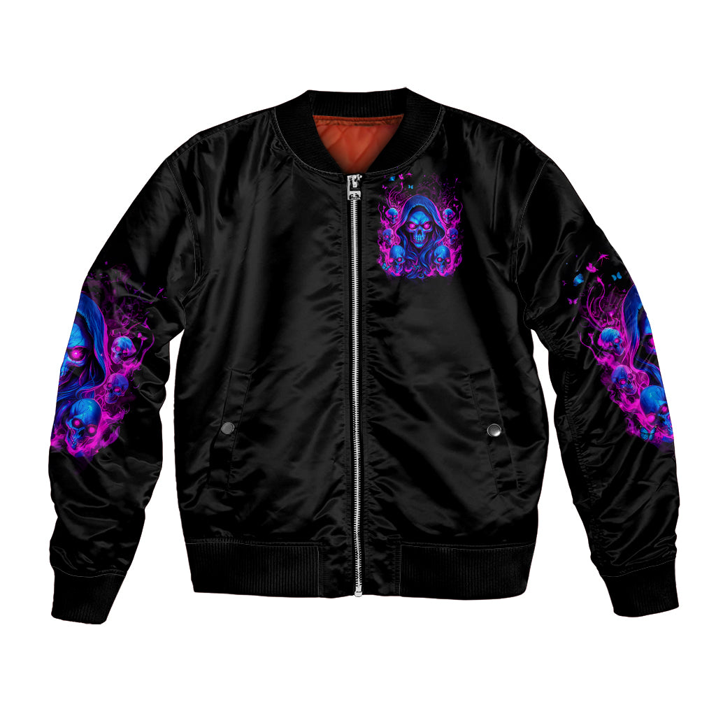 Flame Skull Bomber Jacket The Good Girl In Me Got Tired Of The Bullshit