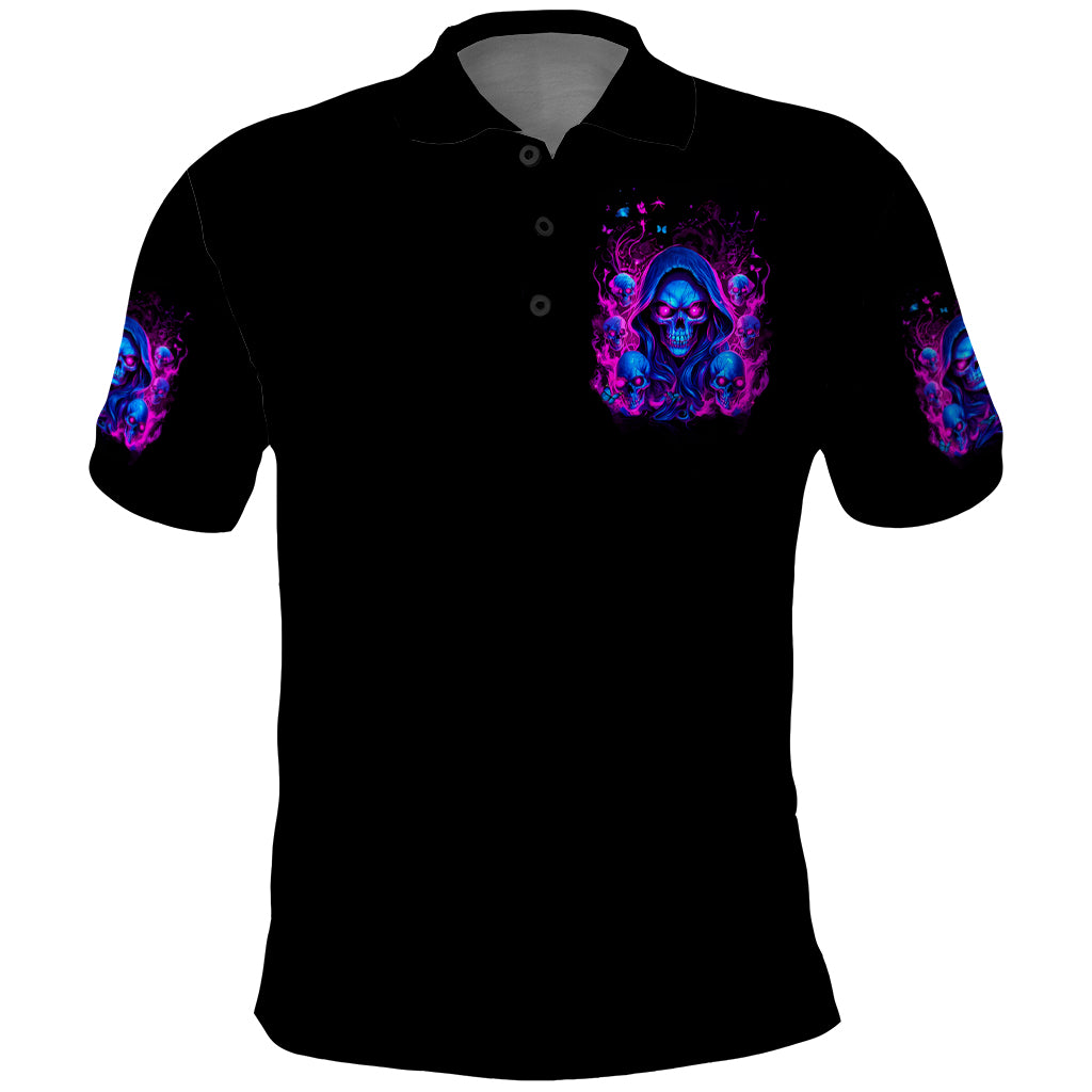 Flame Skull Polo Shirt The Good Girl In Me Got Tired Of The Bullshit