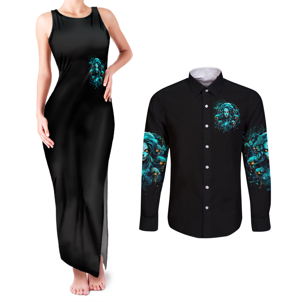 Lady Skull Couples Matching Tank Maxi Dress and Long Sleeve Button Shirt Assuming I Was Like Most Girls Was Your First Mistake
