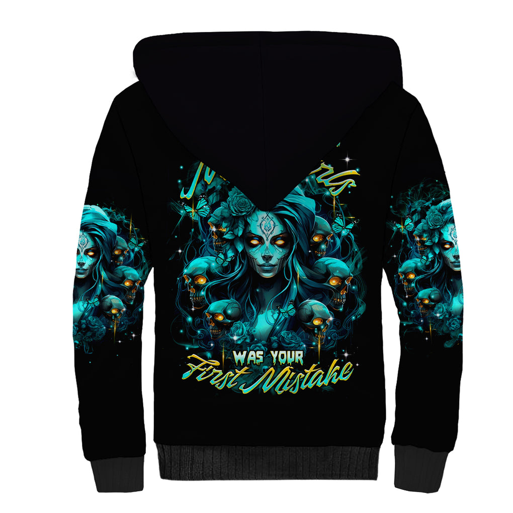 Lady Skull Sherpa Hoodie Assuming I Was Like Most Girls Was Your First Mistake