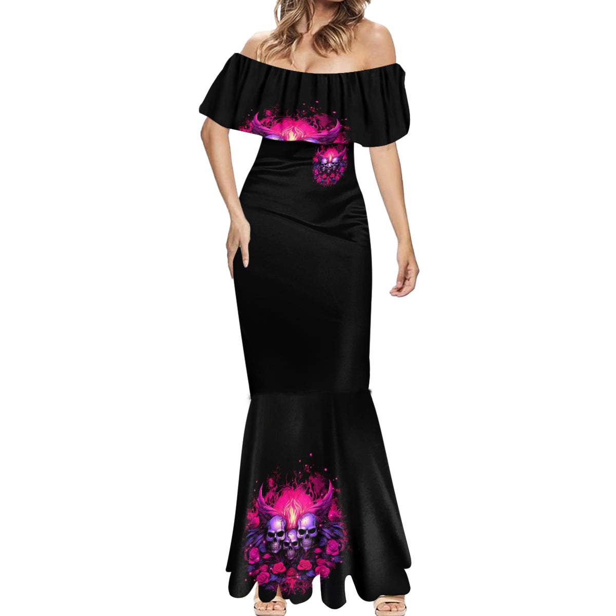 Rose Skull Mermaid Dress Stuck Between IDK IDC And IDGAF