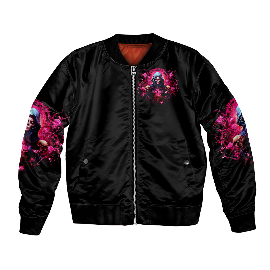 Rose Skull Bomber Jacket I Hold A Beast An Angel And A Crazy Lady In Me