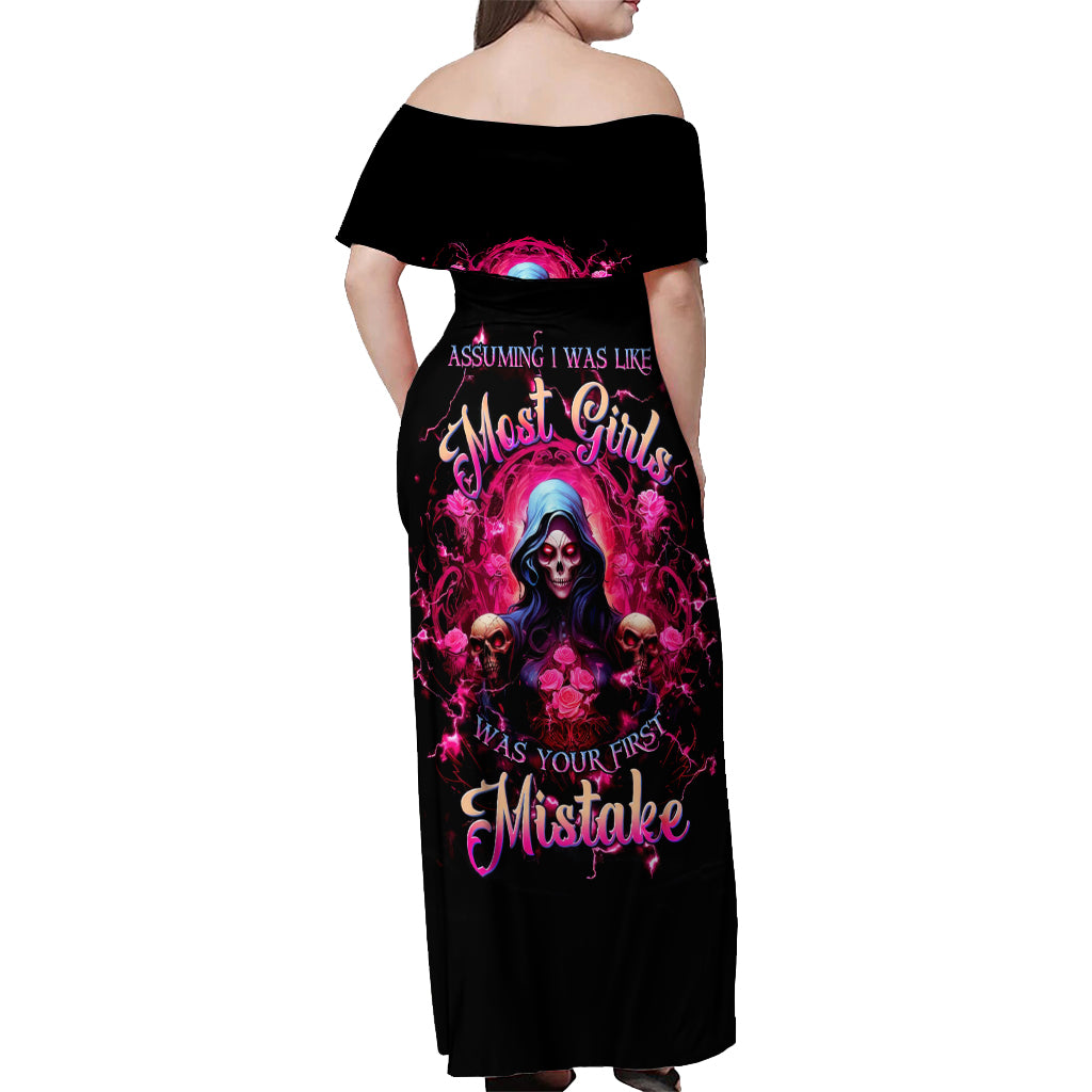 Rose Skull Off Shoulder Maxi Dress I Hold A Beast An Angel And A Crazy Lady In Me
