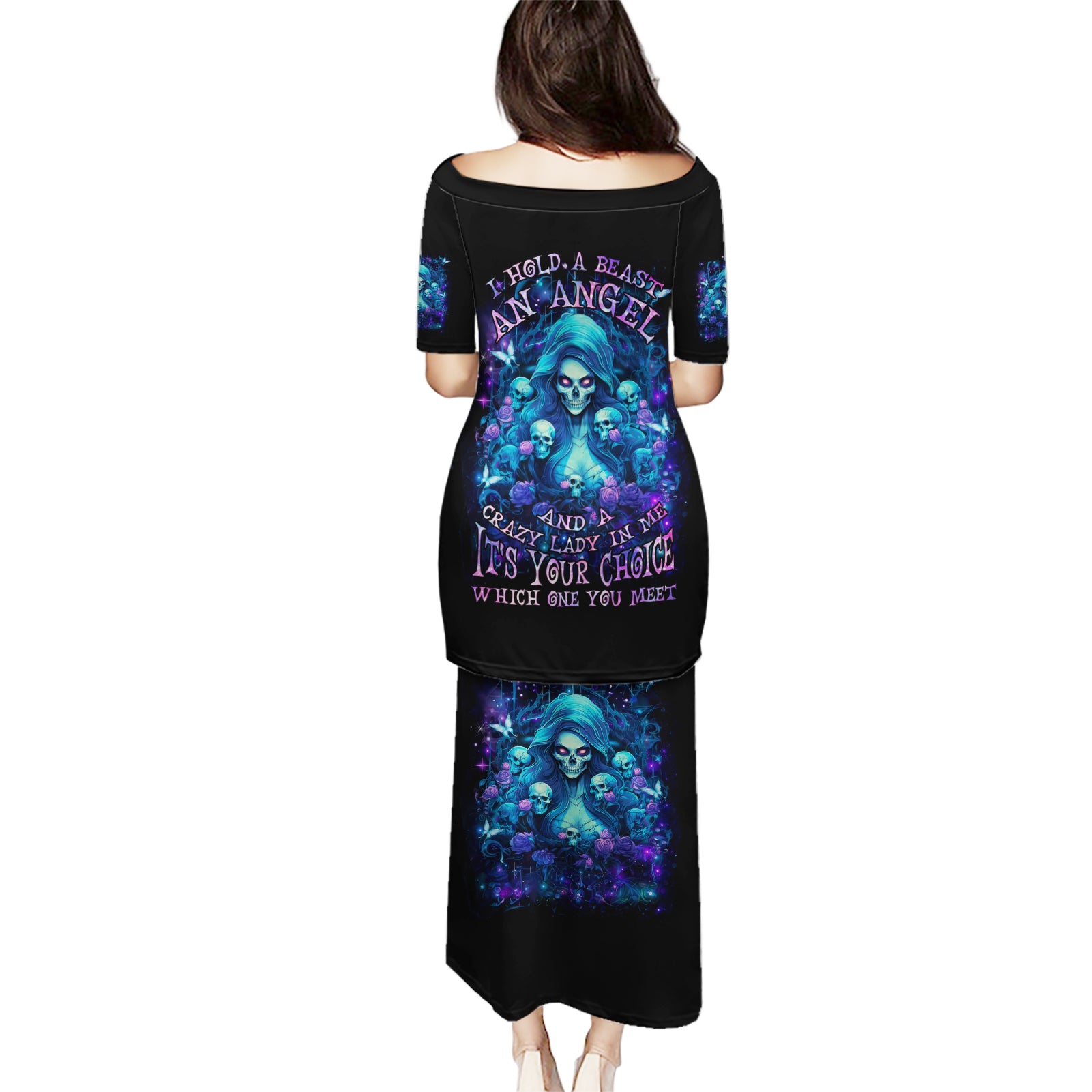 Flame Skull Puletasi If You Kick Me When I'm Down You Better Pray I Don't Get Up