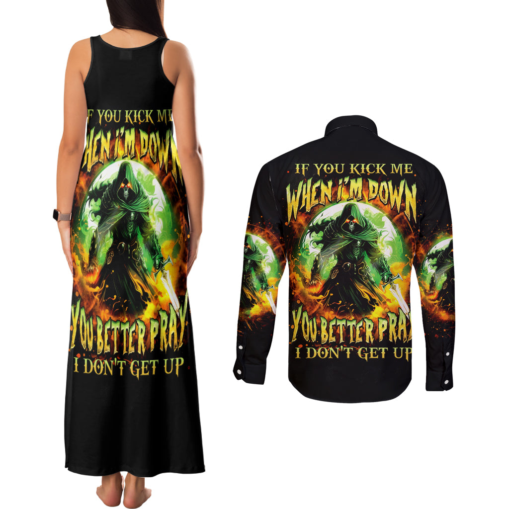 Fairy Skull Couples Matching Tank Maxi Dress and Long Sleeve Button Shirt In My Next Life I Want To Be The Karme Fairy
