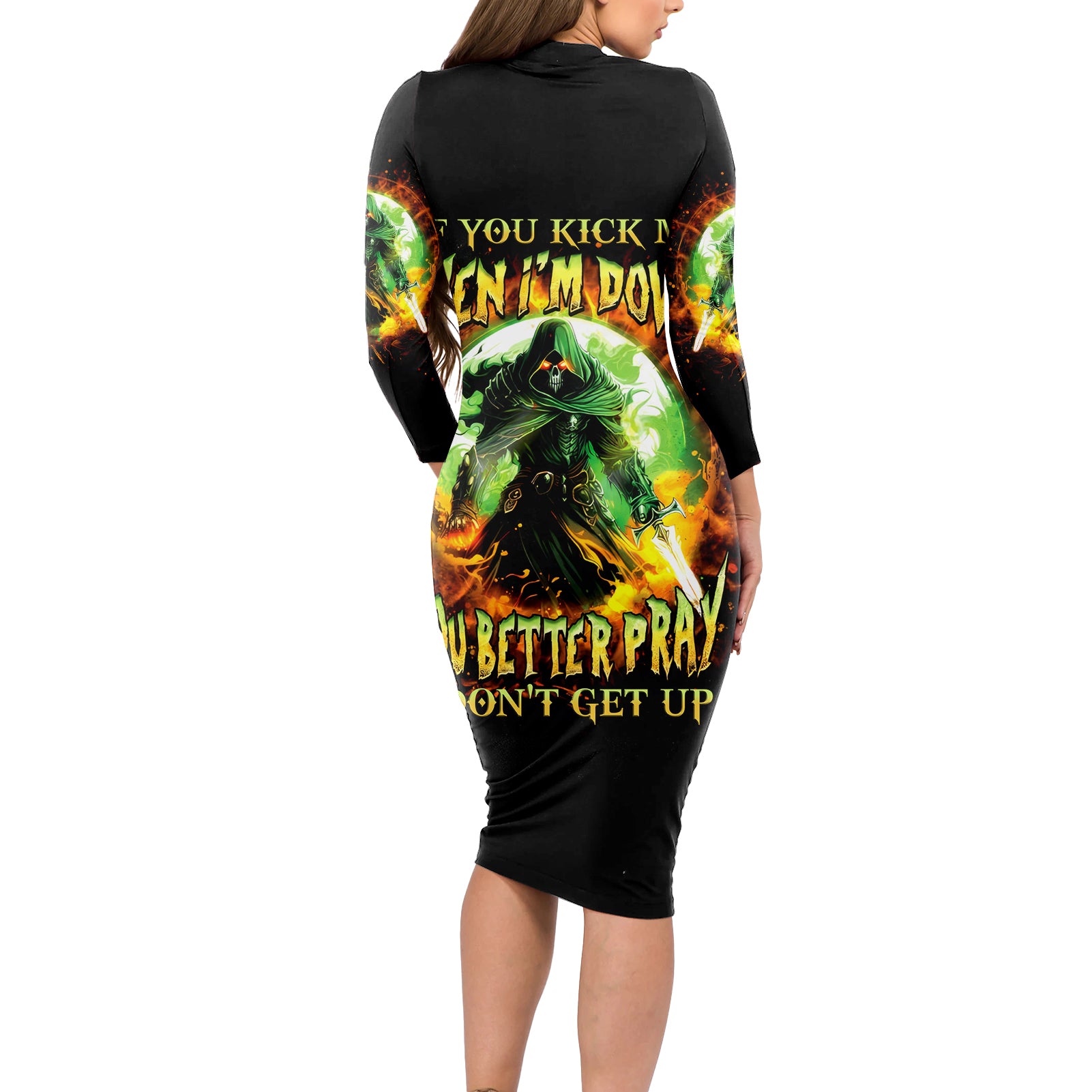 Fairy Skull Long Sleeve Bodycon Dress In My Next Life I Want To Be The Karme Fairy