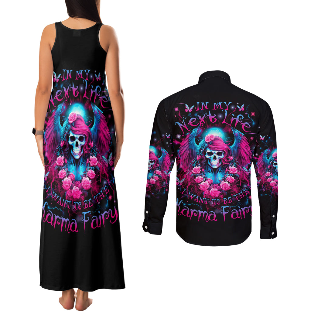 Witch Skull Couples Matching Tank Maxi Dress and Long Sleeve Button Shirt Buckle Up Buttercup You Just Flipped My Bitch Switch