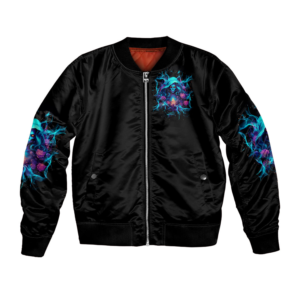 Witch Skull Bomber Jacket I'm A Good Person But Don't Give Me A Reason To Show My Evel Side