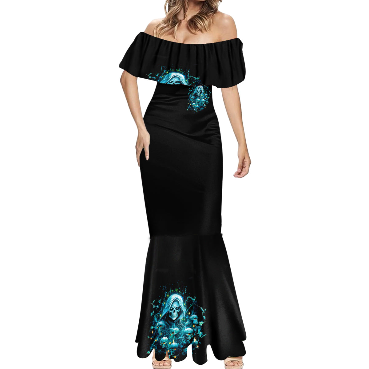 Irsh Girl Skull Mermaid Dress Drink Up Bitch