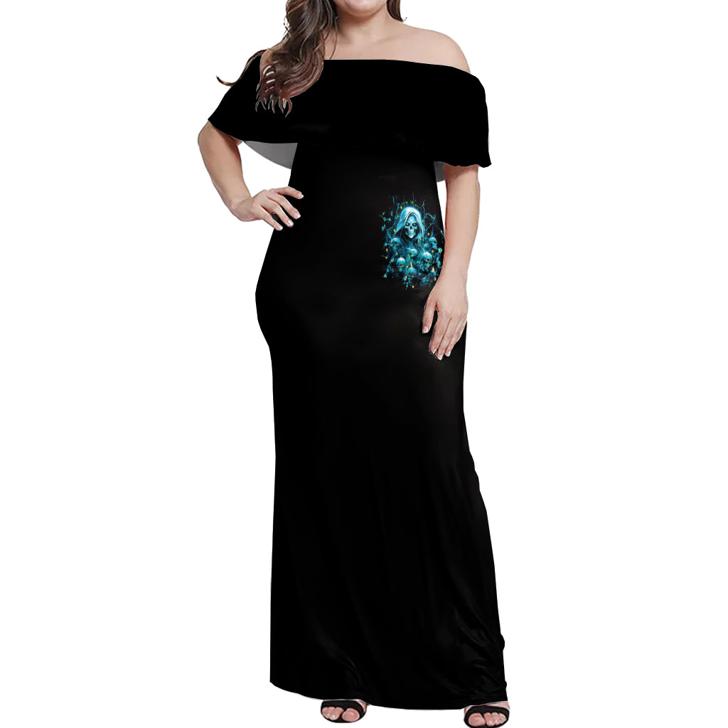 Irsh Girl Skull Off Shoulder Maxi Dress Drink Up Bitch