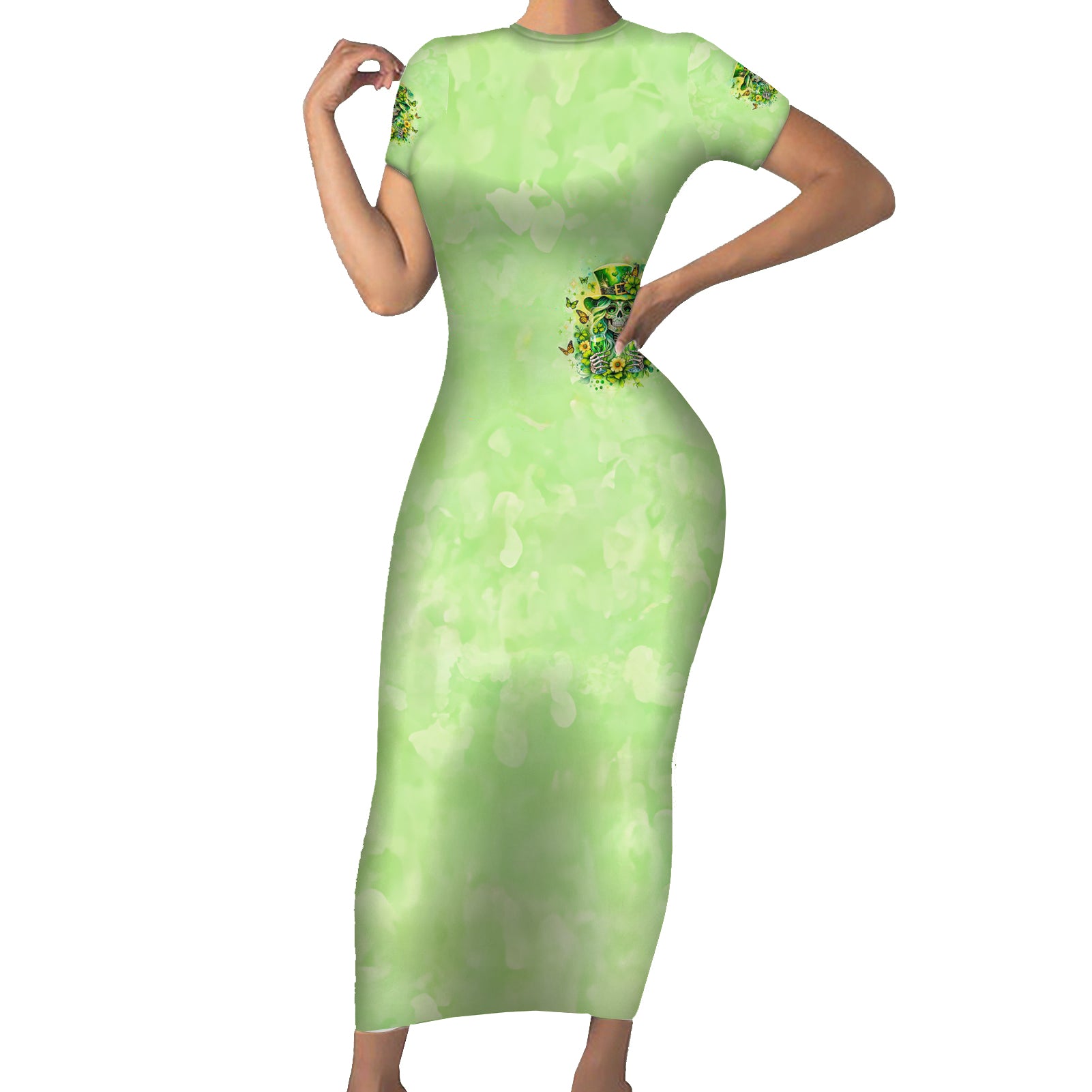 Thunder Skull Short Sleeve Bodycon Dress I'm Not Anti Social I'm Just Not User Friendly