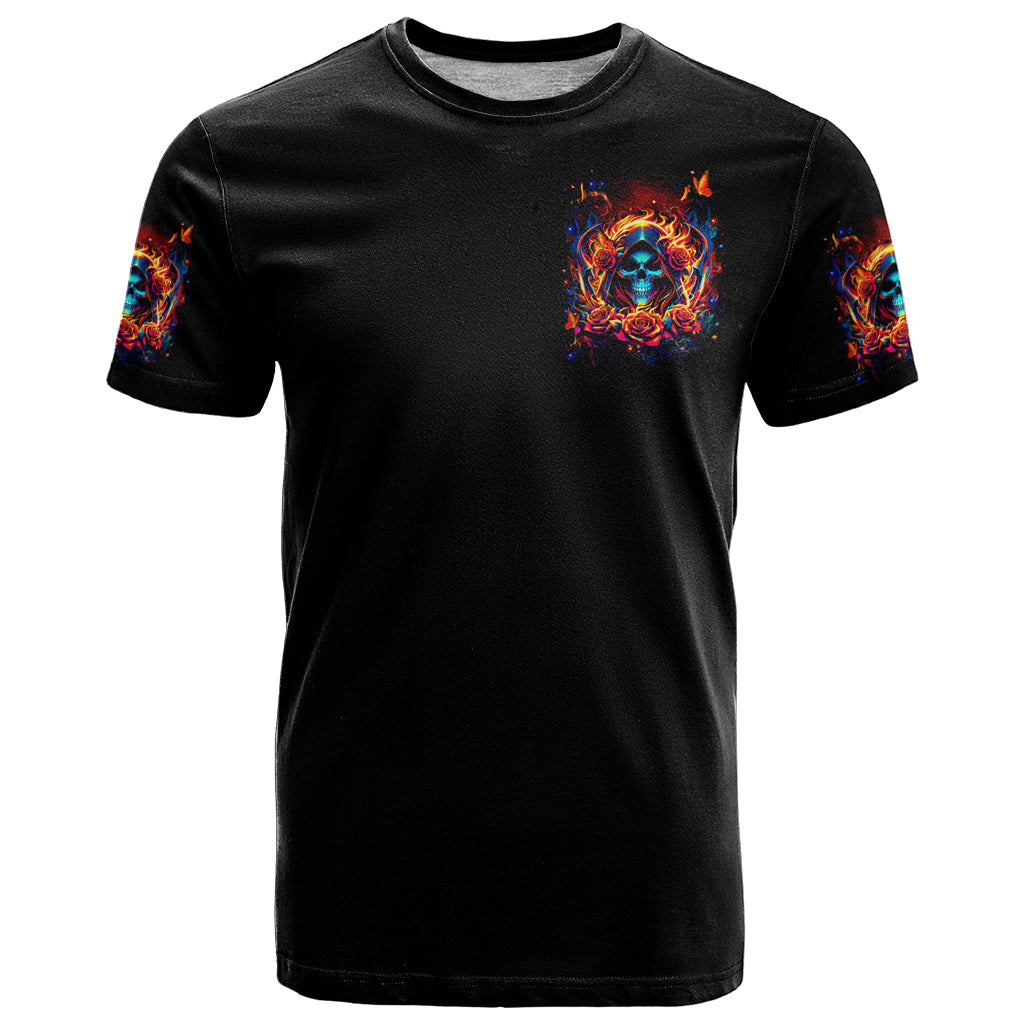 Flame Skull T Shirt Heaven Don't Want Me And Hell's Afraid I'll Take Over