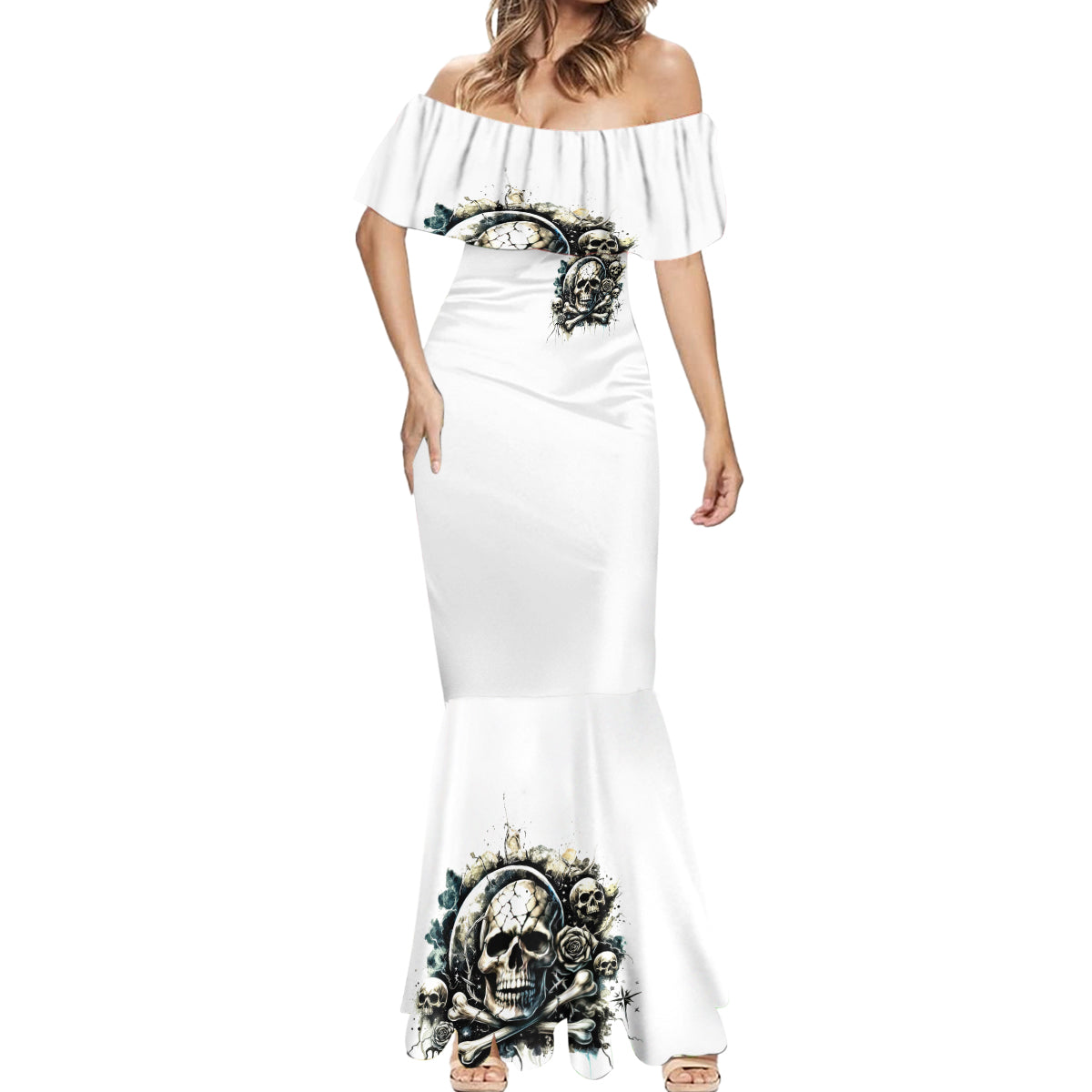 Black Skull Mermaid Dress Hello Darkness My Old Friend
