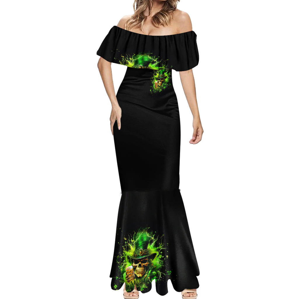 Irish Skull Mermaid Dress The Devil Whispered To Me I'm Coming For You I Whisper Back Bring Beer