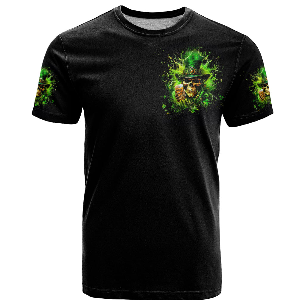 Irish Skull T Shirt The Devil Whispered To Me I'm Coming For You I Whisper Back Bring Beer