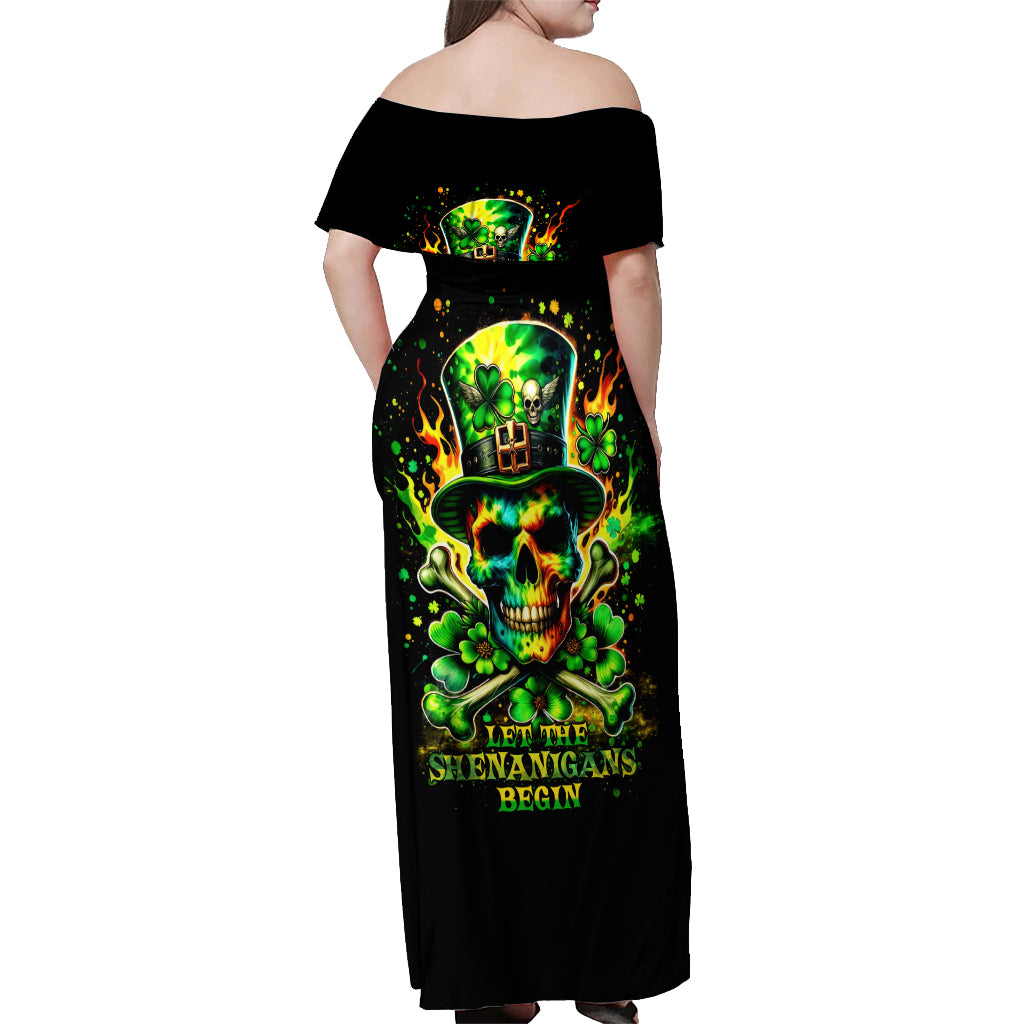Irish Skull Off Shoulder Maxi Dress Let The Shenanigans Begin