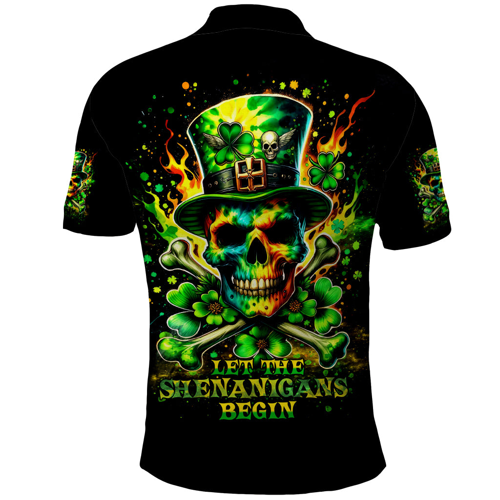Irish Skull Polo Shirt Let The Shenanigans Begin