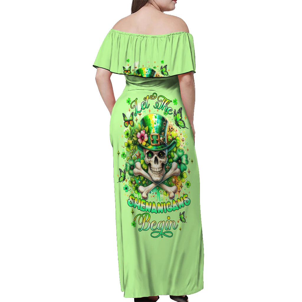 Irish Skull Off Shoulder Maxi Dress Let The Shenanigans Begin