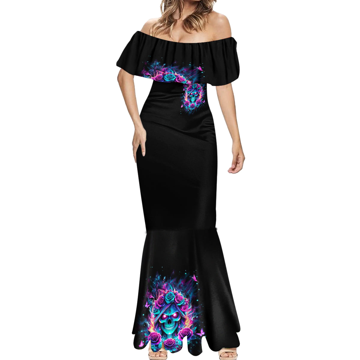 Rose Skull Mermaid Dress She Whispered Back Iam The Storm