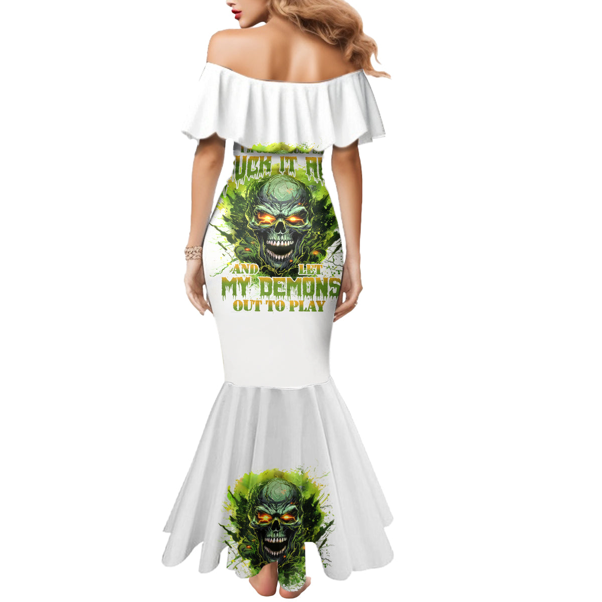 Flame Skull Mermaid Dress One Day Im Gonna Just Say Fuck It All
