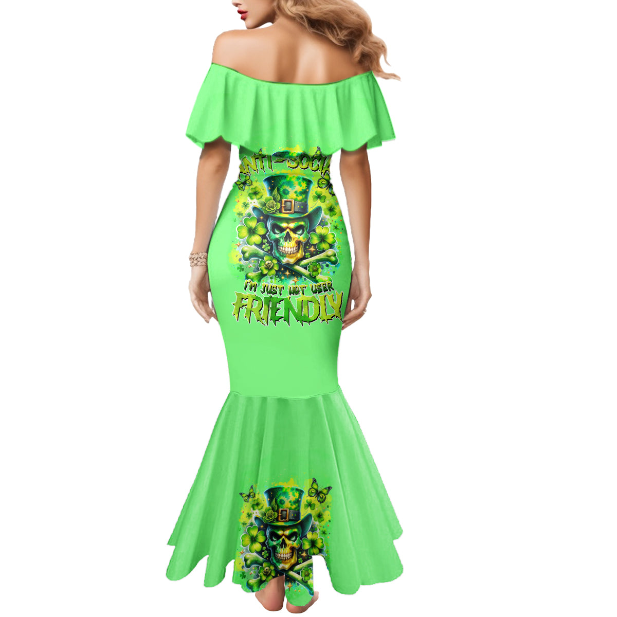 Irish Skull Mermaid Dress I'm Not Anti Social I'm Just Not User Friendly