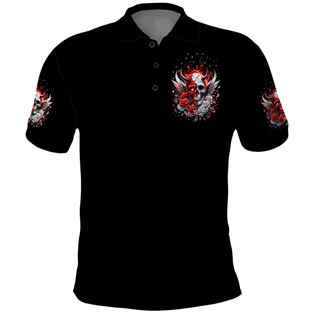 Devil Skull Polo Shirt In Every Angel A Demon Hides And In Every Demon An Angel Strides